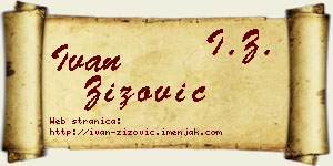 Ivan Žižović vizit kartica